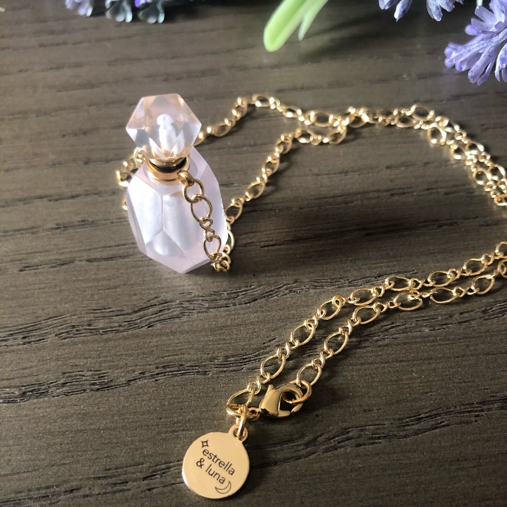 💖Rose Quartz Bottle Necklace 💖